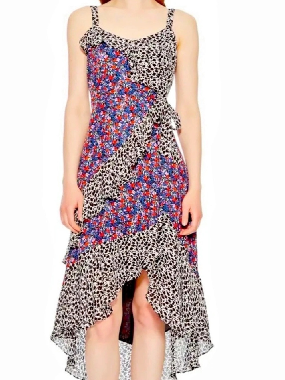 Parker High-Low kathy multi Print floral Ditsy Dress  Size 00 Like New
